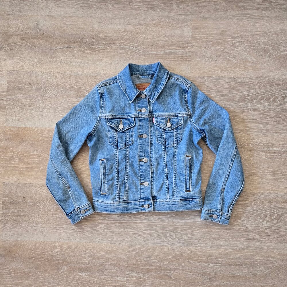 Levi’s Original Trucker Jacket Women’s Small – Classic Stretch Denim, Light Wash - Picture 3 of 17